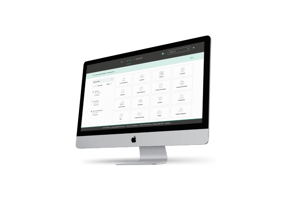 Labournet payroll software on Mac screen